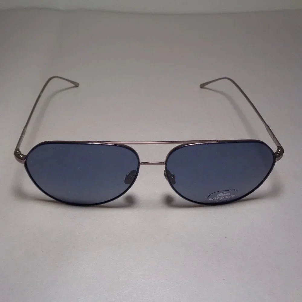 Lacoste L209S Silver Matte New Men's Aviator Sunglasses